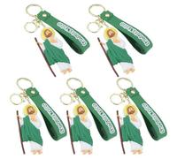 Abbdbd 5pcs Cute Jesus Keyrings with Wristlet Judas Tadeo Keychains Fashion Key Holder for Birthday Christmas Stocking Favor