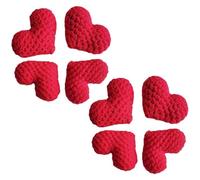 Abbdbd 8 Pcs Red Heart Ornaments Knitted Crochet Heart Ornament Handmade Red Heart Vase Filler for Home Christmas Party Decor