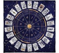 Abbdbd Altar Cloth, Plush Tarot Tablecloth, 12 Zodiac Card Game Divination Cloth, Tarot Mat for Reading, Cards, Divination
