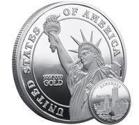 Abbdbd American Statue of Liberty Commemorative Coin Remember 9/11/2001 Challenge Coin Collectible Coin Souvenir Craft Decoration