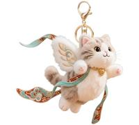 Abbdbd Cat Keyring, Cute Plush Dunhuang Flying Cat Keychain Pendant Backpack Accessories Bag Charms