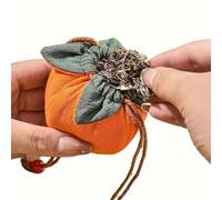 Abbdbd Chinese Classical Brocade Sachets Empty Sachet Bag Blessing Sachets Hanging Amulets with Persimmon Style for Good Fortune