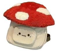 Abbdbd Cute Cartoon Mushroom Plush Backpack Winter Kawaii Mushroom Shoulder Bag for Change Keys Phone for Women Girls