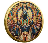 Abbdbd Doghead God Anu ommemorative Coin Souvenir Ancient Egyptian Death Guardian Coin Metal Egyptian Challenge Coin