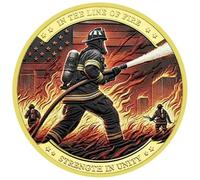 Abbdbd Firefighter Bravery Challenge Coin Honoring Firefighters with a Symbol of Strength and Unity, Fire Department Prayer Coin