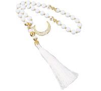 Abbdbd Muslim Prayer Beads Islamic Prayer Beads Tasbih Prayer Bracelet with Rhinestones Tassels Ornament Ramadan Bracelet