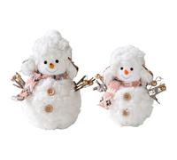 Abbdbd Plush Knitted Christmas Snowman Ornament, Decorative Christmas Desktop Ornament for Shelf Holiday Party