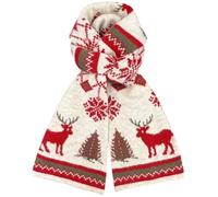 Abbdbd Red Christmas Theme Winter Knitted Couple Scarf - Xmas Tree Reindeer Deer Warm Wool Scarf for Women Girl