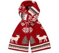 Abbdbd Red Christmas Theme Winter Knitted Couple Scarf - Xmas Tree Reindeer Deer Warm Wool Scarf for Women Girl