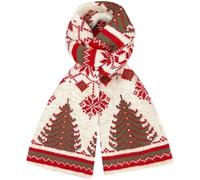 Abbdbd Red Christmas Theme Winter Knitted Couple Scarf - Xmas Tree Reindeer Deer Warm Wool Scarf for Women Girl