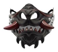 Abbdbd Samurai Oni Half Face Masks Plastics Hannya Mask Japanese Mask for Halloween Costume Cosplay Party Props
