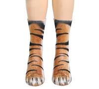 Abbdbd Unisex Animal Paw Pattern Socks 3D Novelty Graphic Dinosaur Animal Feet Print Crew Socks for Men Women
