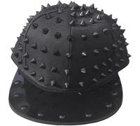 Abbdbd Unisex Studded Baseball Cap, Flat-Brim Baseball Hat Adjustable Spiky Sports Cap for Street Dance Skateboarding