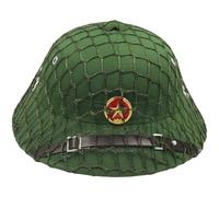 Abbdbd Vietnam War Cap with Badge Strap and Net Green Pith Helmet Sun Hat Vietnamese War Army Hat Classic Vietnam Cap Military Cap Hat