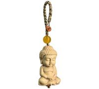 Abbdbd Wood Carving Buddhism Statue Pendant Keychain Chinese Guan Kwan Yin Buddha Figurine Lucky Feng Shui Car Protection Hanging Pendant