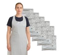 Abbey 1000 Plastic Disposable Aprons for Adults - Waterproof, Food Safe Polythene White Aprons for Women and Men with Anti-Bacterial Additive - Catering, Medical, Cleaning, Hair & Beauty - 10x100 Pack