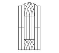 Abbey 1800mm High Bow Top Metal Garden Side Gates Wrought Iron Style Pedestian Gate (955mm Gap x 1800mm High VETC)