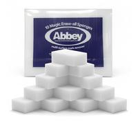 Abbey 20 White Magic Eraser Sponge for Cleaning - Cleaning Melamine Sponges for Stain & Mark Removal - Magic Eraser Sponge for Walls, Kitchens, Bathrooms, Paint Eraser -Dust Sponge 9.9x6x2.5cm