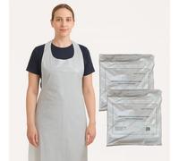 Abbey 200 Disposable White Plastic Aprons - 2 x 100 Pack | Waterproof Food Safe Polythene Flat-Pack Aprons with Anti-Bacterial Additive | Catering, Medical, Cleaning, Hair & Beauty