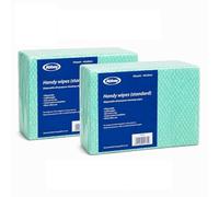Abbey 2x Packs of 50 Disposable J Cloths Non Woven Wipes - All Purpose Blue Cleaning Cloths - J Cloth to Clean Surfaces, Bathroom, Windows, Dish Cloth -Kitchen Cloth 42 x 35cm (Green)