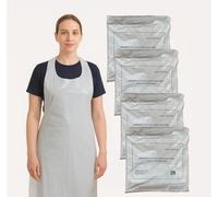 Abbey 400 Disposable White Plastic Aprons - 4 x 100 Pack | Waterproof Food Safe Polythene Aprons | Anti-Bacterial | Catering, Medical, Cleaning, Salon PPE