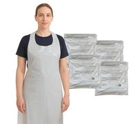 Abbey 400 Plastic Disposable Aprons for Adults - Waterproof, Food Safe Polythene White Aprons for Women and Men with Anti-Bacterial Additive - Catering, Medical, Cleaning, Hair & Beauty - 4x100 Pack