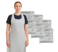 Abbey 600 Plastic Disposable Aprons for Adults - Waterproof, Food Safe Polythene White Aprons for Women and Men with Anti-Bacterial Additive - Catering, Medical, Cleaning, Hair & Beauty - 6x100 Pack