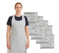 Abbey 800 Disposable White Plastic Aprons - 8 x 100 Pack | Heavy-Duty Bulk Polythene Aprons | Food Safe & Anti-Bacterial | Catering, Medical, Cleaning, Salon PPE