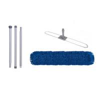 Abbey 80cm Flat Mop for Floor Cleaning - Heavy Duty Commercial Blue Sweeper Mop Kit with Handle and Frame - Floor Dusters for Wooden Floors and Hard Floors