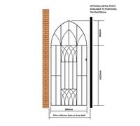 Abbey Arched Top Tall Metal Garden Gate Black