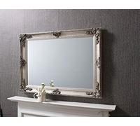 Abbey Baroque Style Rectangular Mirror In Silver