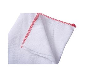 Abbey Bleached Dish Cloth (Pack Of 10) White/red (One Size)