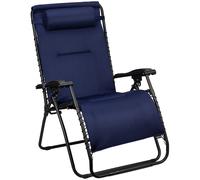 Abbey Camp® Sun Lounger 3D Mesh Relax Bleu 2XL