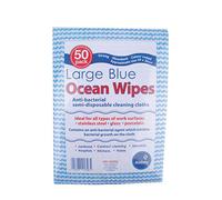 Abbey CCB058 Large Ocean Wipes, Blue (Pack of 50)