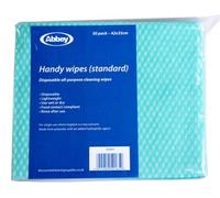Abbey Pack of 50 Disposable J Cloths Non Woven Wipes - All Purpose Green Cleaning Cloths - Jay Cloth to Clean Surfaces, Bathroom, Windows, Dish cloth -Kitchen Cloth 42 x 35cm (Green)