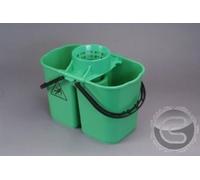 Abbey Double Socket Mop Bucket with Wringer 8 + 6 Litres Green - WQD5GN