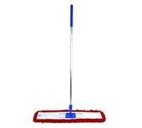 Abbey Flat Mop for Floor Cleaning - Heavy Duty Commercial Sweeper Mop Kit with Handle and Frame - Floor Dusters for Wooden Floors and Hard Floors (Red, 80cm)