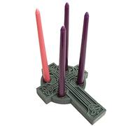 Abbey Gift Celtic Cross Advent Candleholder with Candles, Multi