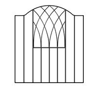 Abbey Low Bow Top Metal Garden Gate 94cm High Black