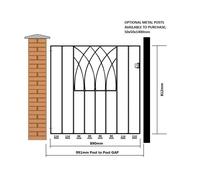 Abbey Low Flat Top Metal Garden Gate 81cm High Black