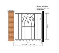 Abbey Low Flat Top Metal Garden Gate 81cm High Black