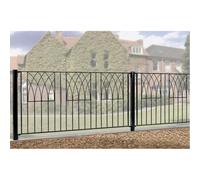 Abbey Modern Fence Metal Fencing Panel 81cm High Black