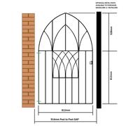 Abbey Modern Low Arched Top Metal Garden Gate Black