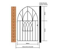 Abbey Modern Low Arched Top Metal Garden Gate Black