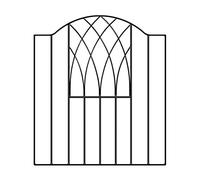 Abbey Modern Low Arched Top Metal Garden Gates Wrought Iron Style Pedestrian Gate (880mm GAP x 940mm High VESB)