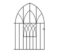 ABBEY Modern Low Bow Top Garden Gates Wrought Iron Metal gate (991mm Gap x 1378mm High)
