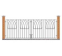 Abbey Modern Metal Driveway Garden Gates Wrought Iron Style Dual Swing Gate (2413mm Gap x 812mm High ABZP10)