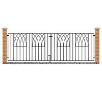Abbey Modern Metal Driveway Garden Gates Wrought Iron Style Dual Swing Gate (2755mm Gap x 812mm High ABZP11)