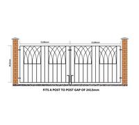 Abbey Modern Metal Driveway Gates 81cm High Black