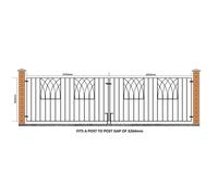 Abbey Modern Metal Driveway Gates 81cm High Black